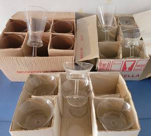 lot 101 image: VINTAGE ASSORTED STEMWARE IN STYLESSIZES SHOWN.
