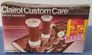 lot 103 image: VINTAGE 1981 CLAIROL CUSTOM CARE SETTER MODEL KF-20 IN ORIGINAL BOX AS SHOWN.