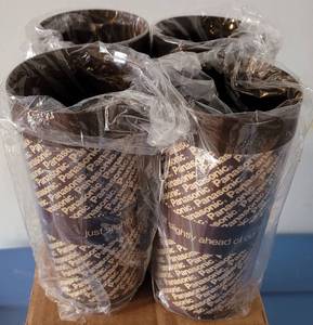 lot 106 image: VINTAGE PANASONIC JUST SLIGHTLY AHEAD OF OUR TIME INSULATED CUPS IN ORIGINAL BOX AS SHOWN. 4 COUNT.