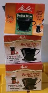 lot 131 image: MELITTA PERFECT BREW FILTER CONES AS SHOWN.