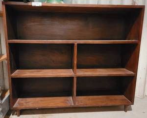 lot 143 image: VINTAGE SOLID WOOD SHELF  BOOKCASE IN STYLECOLORCONDITION SHOWN. MEASURES APPROX. 42 x 10 x 36.
