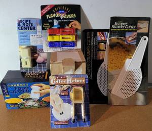 lot 155 image: ASSORTED KITCHEN GADGETS AND MORE AS SHOWN.