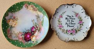 lot 167 image: M R LIMOGES PLATE IN STYLEDESIGN SHOWN PLUS MORE