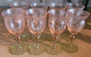 lot 190 image: VINTAGE GLASS CORDIALS IN STYLECOLORCONDITION SHOWN.