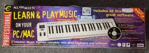 lot 15 image: PROFESSIONAL EVOLUTION MUSIC SYSTEM TO LEARN AND PLAY MUSIC ON YOUR PCMAC IN ORIGINAL BOX AS SHOWN.