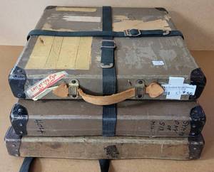 lot 56 image: VINTAGE MOVIE REEL BOXES AS SHOWN.