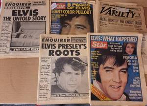 lot 74 image: VINTAGE ELVIS NEWSPAPERS  MEDIA AS SHOWN.