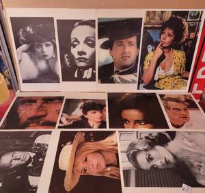 lot 76 image: VINTAGE DOUBLE-SIDED CELEBRITY PHOTOGRAPHS AS SHOWN.
