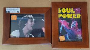 lot 77 image: FRAMED BRUCE SPRINGSTEEN AND JAMES BROWN PICTURES AS SHOWN.