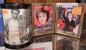 lot 83 image: SHIRLEY TEMPLE, ANNETTE FUNICELLO AND JAMES DEAN MEMORABILIA AS SHOWN.