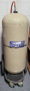 lot 141 image: TANKS-A-LOT ONE STOP CLEAN AND FILL WATER TANK ON DOLLY STYLE CART AS SHOWN.