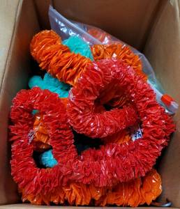 lot 161 image: LOT OF LEIS IN STYLESCOLORS SHOWN.
