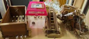 lot 196 image: VINTAGE WOODEN TOYSGAMES AND MORE AS SHOWN.