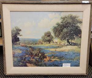 lot 201 image: FRAMED OIL ON CANVAS PAINTING AS SHOWN. MEASURES APPROX. 40 WIDE X 34 HIGH.