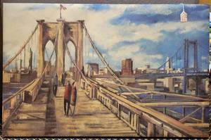 lot 207 image: CANVAS PAINTING IN STYLEDESIGN SHOWN.
