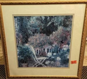 lot 216 image: FRAMED DU MILIEU DES FLEURS PRINT BY BEKAERT AS SHOWN.