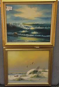 lot 217 image: LOT OF 2 FRAMED ART PAINTINGSPRINTS AS SHOWN.