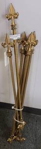lot 270 image: LOT OF 6 WROUGHT IRON STYLE RODS WITH FLEURS DE LIS ENDS AS SHOWN.