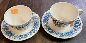 lot 277 image: LOT OF 2 TEA CUP AND SAUCER SETS IN STYLEDESIGNSBRANDS AS SHOWN.