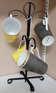 lot 208 image: VINTAGE FITZ & FLOYD ESPRESSO SET IN STYLECOLORCONDITION SHOWN WITH RACK.