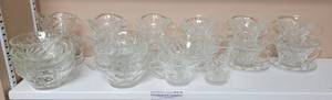 lot 296 image: LOT OF GLASS PUNCHBOWL STYLE CUPS AND MORE AS SHOWN.