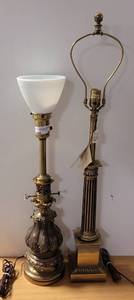 lot 349 image: 2 VINTAGE STIFFEL BRASS LAMPS IN STYLESDESIGNSCONDITION SHOWN. SEARCH THESE UP