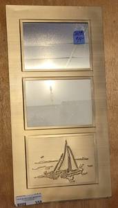 lot 358 image: EMBOSSED BRASS STYLE FRAME WITH MIRROR IN STYLECOLORCONDITION SHOWN.