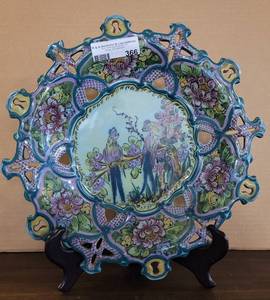 lot 366 image: ANTIQUE 1869 PAUL S HAND PAINTED PLATTER - PORTUGAL IN STYLECOLORCONDITION SHOWN.