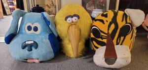 lot 374 image: BLUES CLUES, BIG BIRD, AND TIGE COSTUME HEADS AS SHOWN.