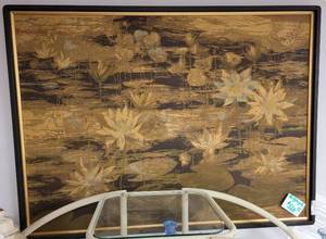 lot 401 image: VINTAGE SERIGRAPH OIL ON CANVAS BY FAMOUS ARTIST WARREN WOODWARD WITH INFORMATIONAL DOCUMENT IN STYLECOLORCONDITION SHOWN. MEASURES APPROX. 51.25 X 38.25. MUST SEE