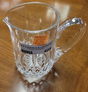 lot 405 image: VINTAGE WATERFORD CRYSTAL LISMORE PITCHER AS SHOWN.