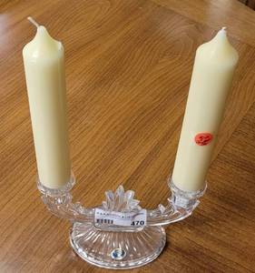 lot 470 image: BOHEMIA (CZECH REPUBLIC) 24 LEAD CANDLESTICK HOLDER IN STYLE SHOWN.