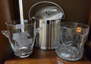 lot 506 image: ICE BUCKETS INCLUDING MIKASA VINELAND AND MASTER REGENCY AS SHOWN.
