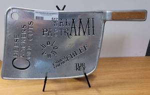 lot 517 image: VINTAGE YORK METALCRAFTERS PEWTER CHEESECOLD CUT SERVER AS SHOWN. 15 X 8.