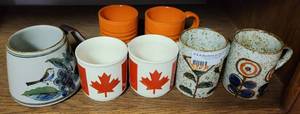 lot 526 image: LOT OF 7 ASSORTED COFFEE CUPS IN STYLESCOLORSDESIGNS SHOWN.