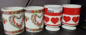 lot 535 image: LOT OF 4 COFFEE CUPS INCLUDING 2 LEFTON CHINA CUPS AS SHOWN.