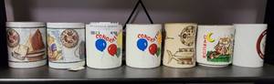 lot 536 image: LOT OF 7 ASSORTED STYLE COFFEE CUPS AS SHOWN.