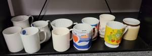 lot 537 image: LOT OF 11 ASSORTED STYLE COFFEE CUPS AS SHOWN.