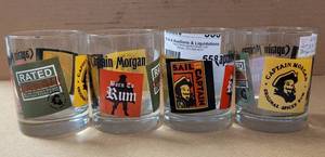 lot 558 image: SET OF 4 CAPTAIN MORGAN LOW BALL GLASSES AS SHOWN.