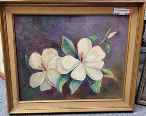 lot 605 image: FRAMED HELEN Y. EZELL PAINTING AS SHOWN.