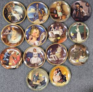 lot 631 image: NORMAN ROCKWELL COLLECTIBLE PLATES BY KNOWLES AS SHOWN.