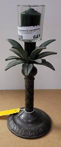 lot 641 image: PALM TREE SHAPED BRONZE-STYLE LAMP AS SHOWN.