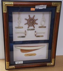 lot 657 image: MISCHIEF 1887 SHADOWBOX WOOD FRAMED WITH BRASS CORNERS AS SHOWN.