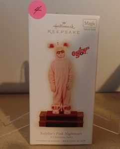 lot 4 image: HALLMARK KEEPSAKE ORNAMENT - A CHRISTMAS STORY (RALPHIES PINK NIGHTMARE)
