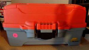 lot 21 image: NICE PLANO FISHING TACKEL BOX WITH SOME SUPPLIES