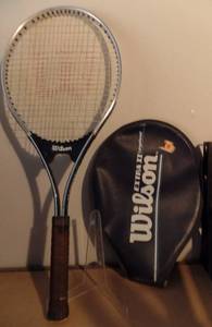 lot 40 image: WILSON TENNIS RACKET WITH COVER