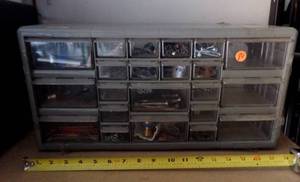 lot 84 image: LARGE COMPARTMENT CASE OF ASSORTED HARDWARE