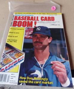 lot 94 image: VINTAGE BASEBALL CARD BOOM MAGAZINE FEBRUARY 1990 WITH RARE CARDS