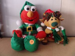 lot 113 image: CHRISTMAS LOT OF ELMO AND REINDEER