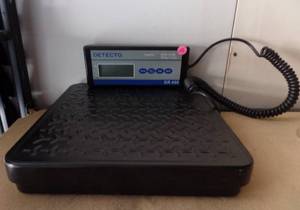 lot 115 image: Detecto DR400 Portable Digital Receiving Scale,12 x 12, 400 lb. Capacity